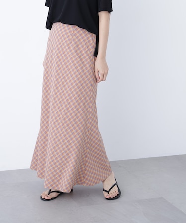 〈N.〉チェックナロースカート