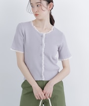 〈N.〉レーストリムニットカーディガン