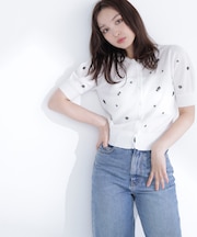 フラワービーズカーディガン