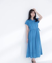 スカラレースシャツワンピース