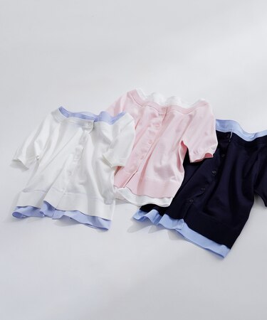 シャツドッキングボートネックニット