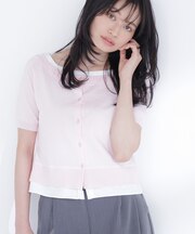 シャツドッキングボートネックニット