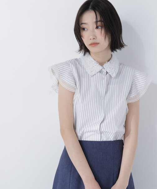 チュールカラーシャツ