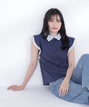 チュールカラーシャツ