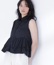 ティアードペプラムシャツ