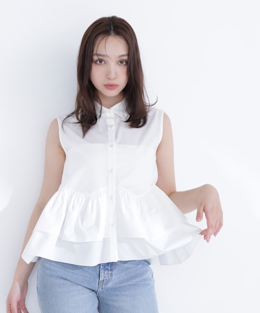 ティアードペプラムシャツ
