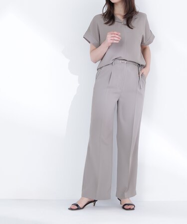 クリアツイル SETUP タックワイドパンツ