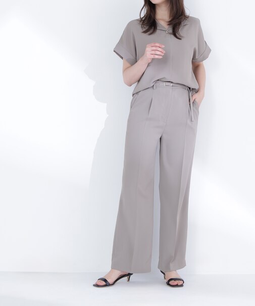 クリアツイル SETUP タックワイドパンツ