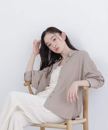 〈N.〉リネンブレンドシャツ