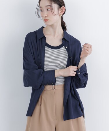 〈N.〉リネンブレンドシャツ