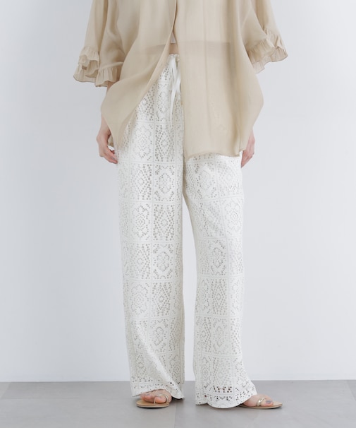 〈N.〉レースイージーパンツ