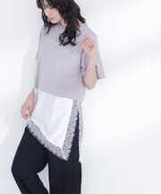 レースドッキングロゴTシャツ