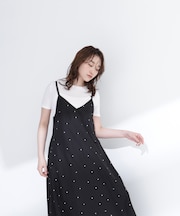スクエアドットキャミワンピース