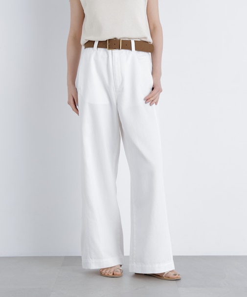 コットンブレンドワイドパンツ