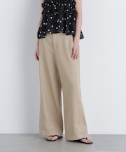 コットンブレンドワイドパンツ