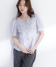 ウエストタックブラウス