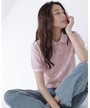 ダブルカラーポロニット