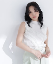 フリルチュールデザインニット