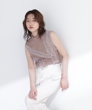 フリルチュールデザインニット