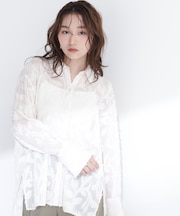 カットジャガードシアーシャツ