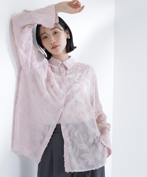 カットジャガードシアーシャツ