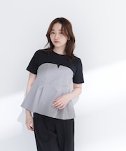 ペプラムビスチェドッキングカットソー