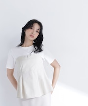 ペプラムビスチェドッキングカットソー
