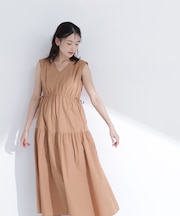 サイドリボンタフタワンピース