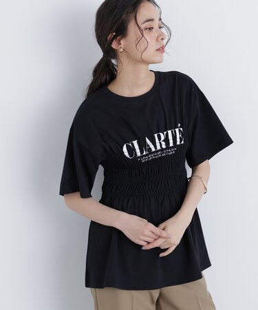 シャーリングペプラムカットソー