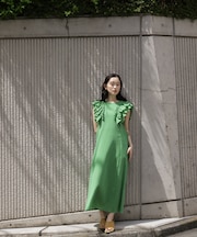 デザインフリル楊柳ワンピース