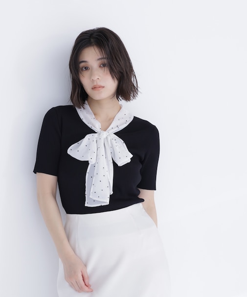 ドットリボンボウタイニット