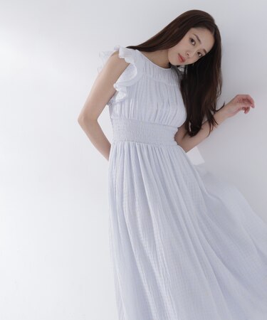 フラワープリントフリルワンピース