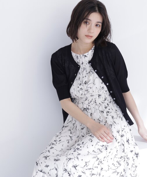 クリアボタンシアーカーディガン