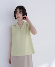 開襟とろみブラウス