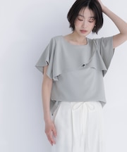 カットジョーゼットトップス