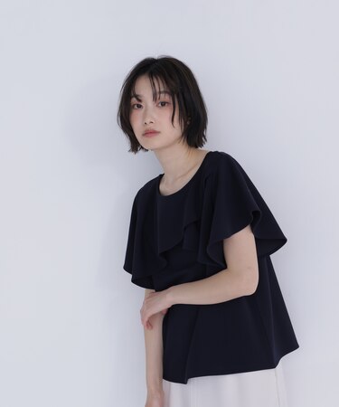 カットジョーゼットトップス