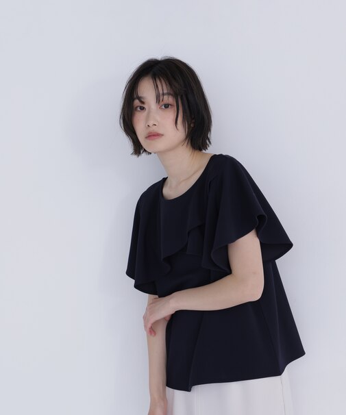 カットジョーゼットトップス