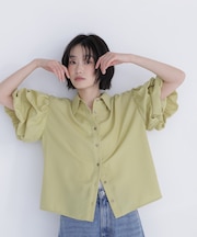 ギャザーバルーンスリーブシャツ