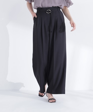 ダブルベルトワイドパンツ