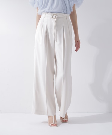 ダブルベルトワイドパンツ