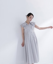 〈山本里菜さんコラボ〉リボンラッフルシャツワンピース