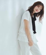 〈山本里菜さんコラボ〉ドッキングペプラムカットソー