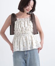 フラワーショルダーリボンキャミ