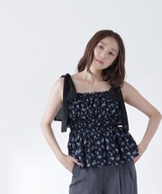 フラワーショルダーリボンキャミ