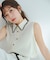 〈山本里菜さんコラボ〉レーストリミングカラーブラウス