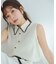 〈山本里菜さんコラボ〉レーストリミングカラーブラウス