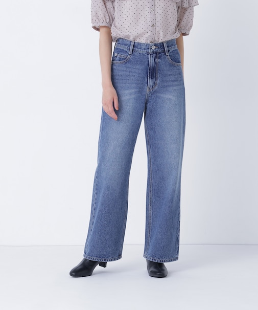 ワイドストレートデニムパンツ