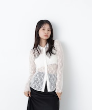 〈N.〉シアーレースシャツ