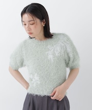 フリンジシャギー半袖ニット