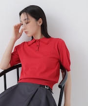 レーストリム半袖ニット